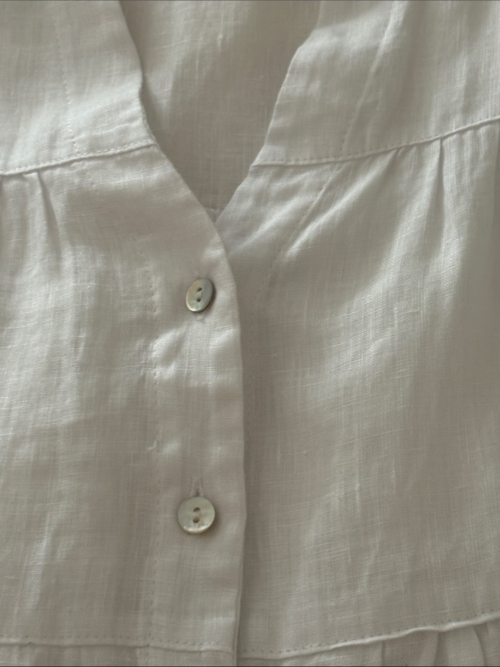 Sigrid Olsen White Button-Front Linen Top - Picture 4 of 5
